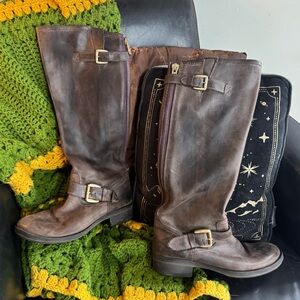 Steve Madden Brown Leather Lindly tall Boots